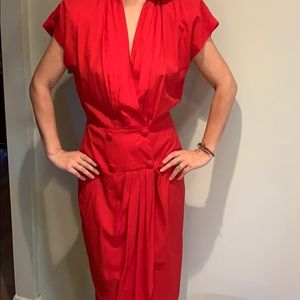 Vtg - Hearts- Hot Red mini Dress with open back